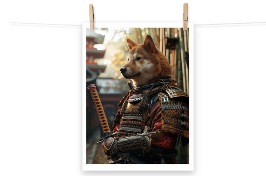 EpicPet™ Fotopapier Poster mit deinem Haustier als Samurai