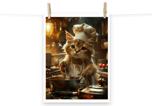 EpicPet™ Fotopapier Poster mit deinem Haustier als Koch
