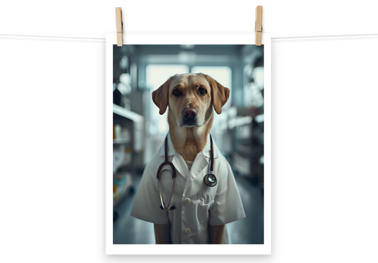 EpicPet™ Fotopapier Poster mit deinem Haustier als Arzt